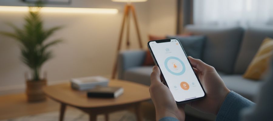 کنترل سیستم سرمایش و گرمایش با اپلیکیشن موبایل فارسی TRK