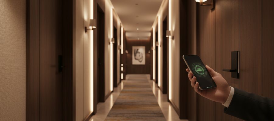 باز کردن درب هتل با گوشی موبایل و اپلیکیشن هوشمند TRK