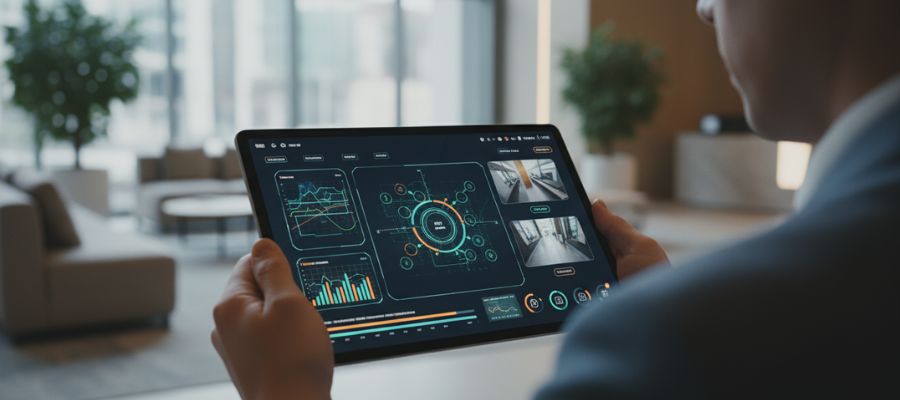 داشبورد مدیریتی اپلیکیشن هوشمندسازی TRK روی تبلت